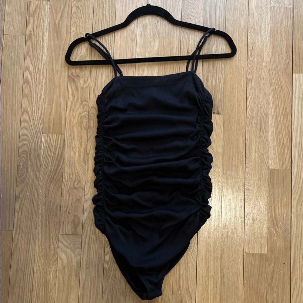FREE PEOPLE black rouched bodysuit - medium